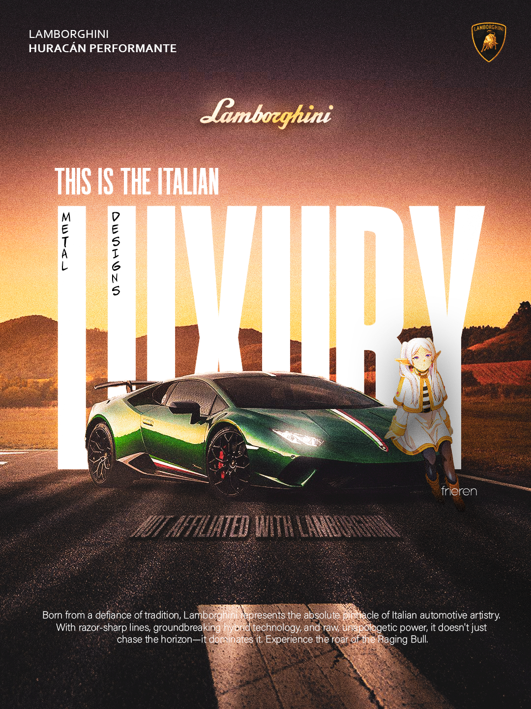 Lamborghini Poster x Frieren